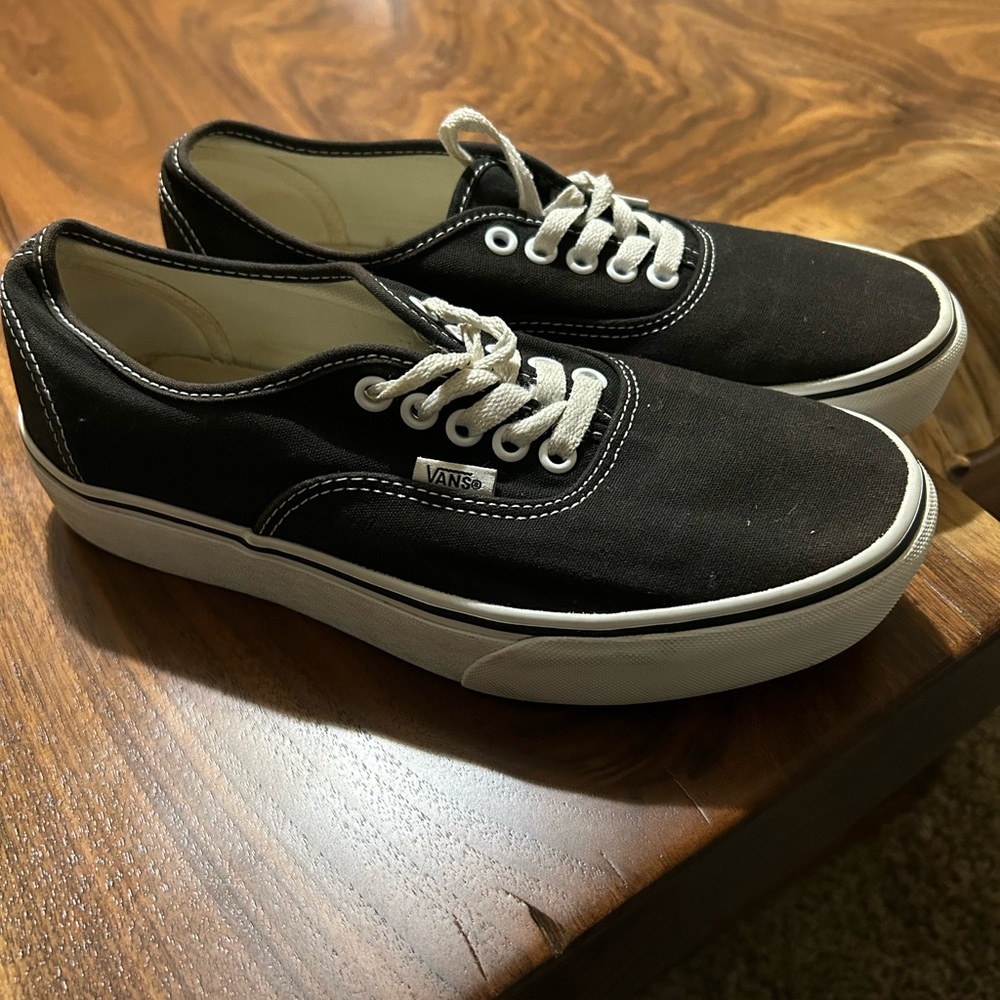 Vans Black Canvas Low-Top Sneakers with White Details